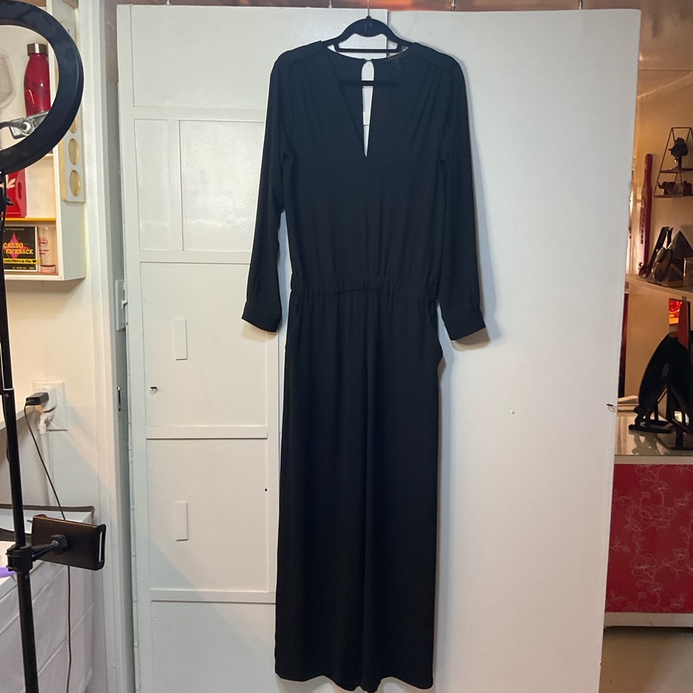 BCBGMaxazria Black Semi-Sheer Jumpsuit